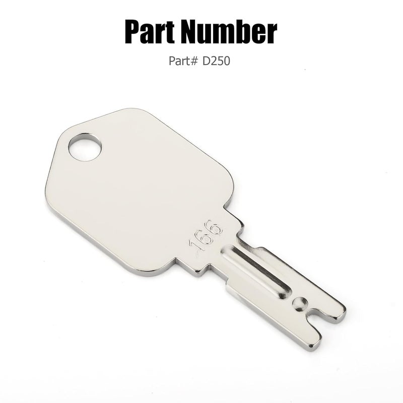 Tecreddy 166 Forklift Ignition Key for Hyster Generic Clark Yale Komatsu Gradall Gehl Crown Cat Daewoo Heavy Equipment Keys, 10-Pack - Image 3